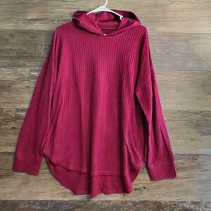 Cha Sor Casual Burgundy Hooded Sweatshirt